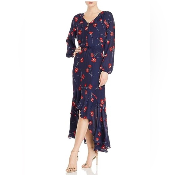 Parker womens Verity Button Front High Low Maxi Dress Dress - Picture 3 of 4